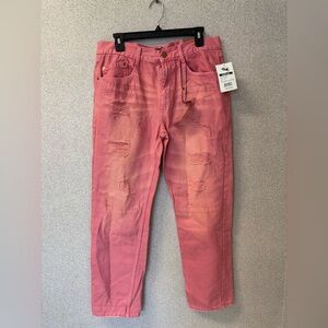 Refuel Mens Size 34 distressed relaxed Coral‎ Denim Jeans